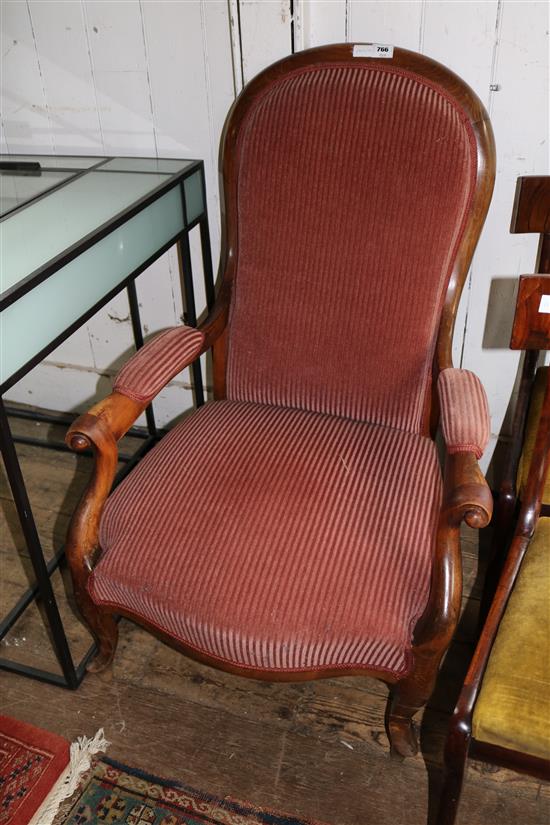 Mahogany elbow chair(-)